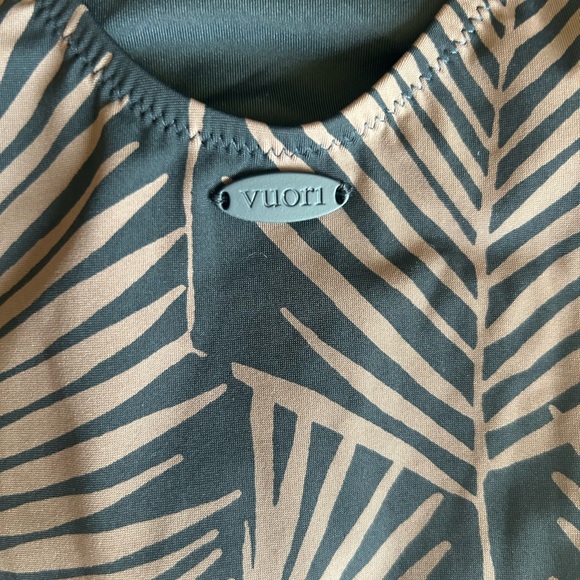Vuori Black and Brown Leaf Print One Piece Swimsuit - Picture 4 of 8